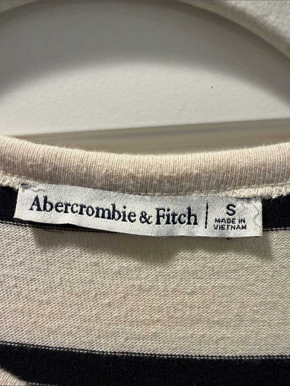 Abercrombie & Fitch Cream and Black Striped Maxi Dress